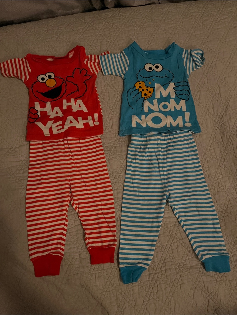 Sesame Street Red Elmo & Blue Cookie Monster Pajama Set